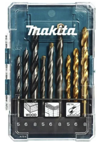 Набор сверл комбинированных Makita D-71962 (9 шт) – фото №1 Набор сверл комбинированных Makita D-71962 (9 шт) – №1