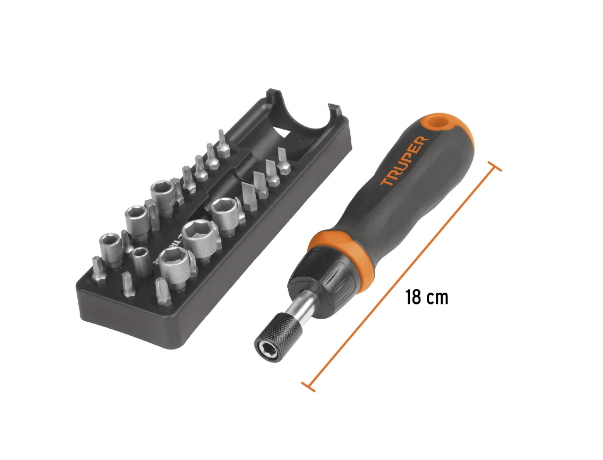 Отвертка с трещоткой и битами Truper JDM-24 (18222) – №1