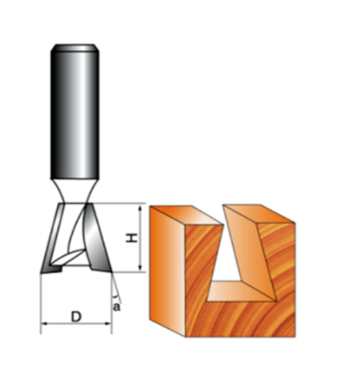 Фреза пазовая Strong "Ласточкин хвост" 8х10х10 мм – №1