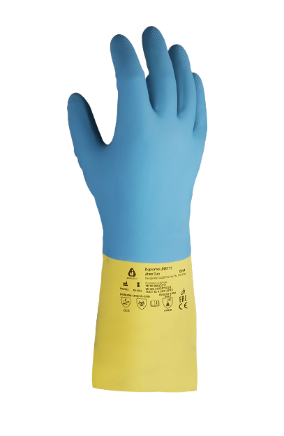 Перчатки химостойкие Jeta Safety Atom Duo с хлопковым напылением, размер XXL – №1