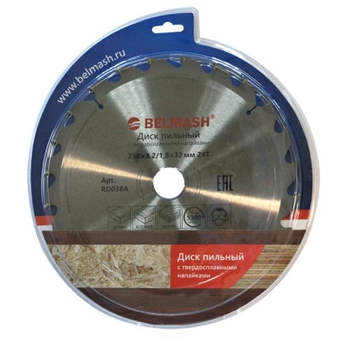 Диск пильный Белмаш 250х3,2/1,8х32 мм 24Т – №1