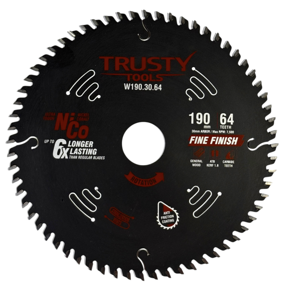 Диск пильный Trusty-Tools Fine Finish 190х30 мм 64Т – фото №1 Диск пильный Trusty-Tools Fine Finish 190х30 мм 64Т – №1