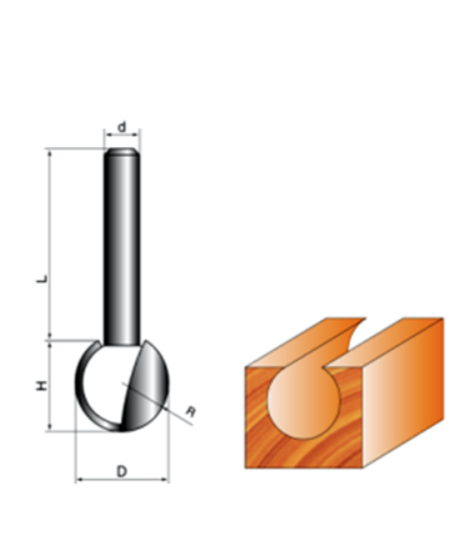 Фреза пазовая галтельная Strong 8х10х9 мм R5 – №1