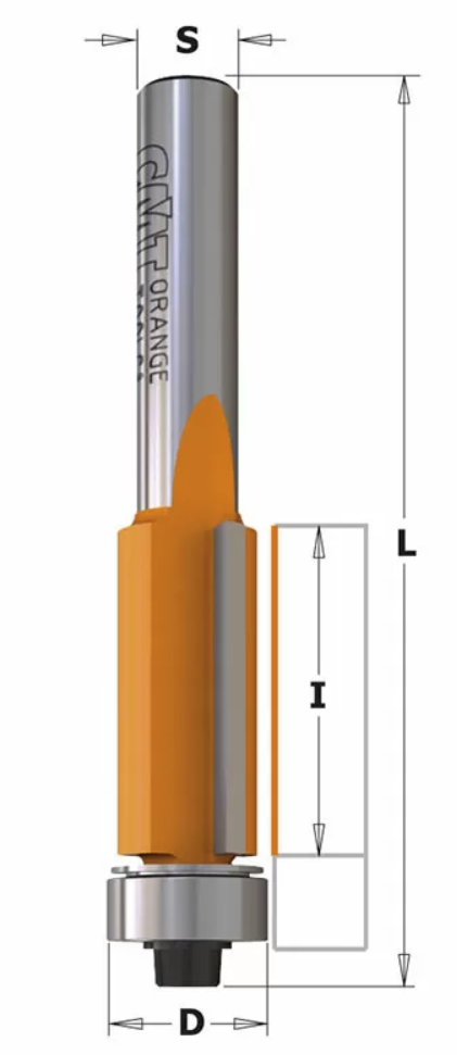 Фреза обгонная CMT S=12 D=19x25,4 с нижним подшипником – №1