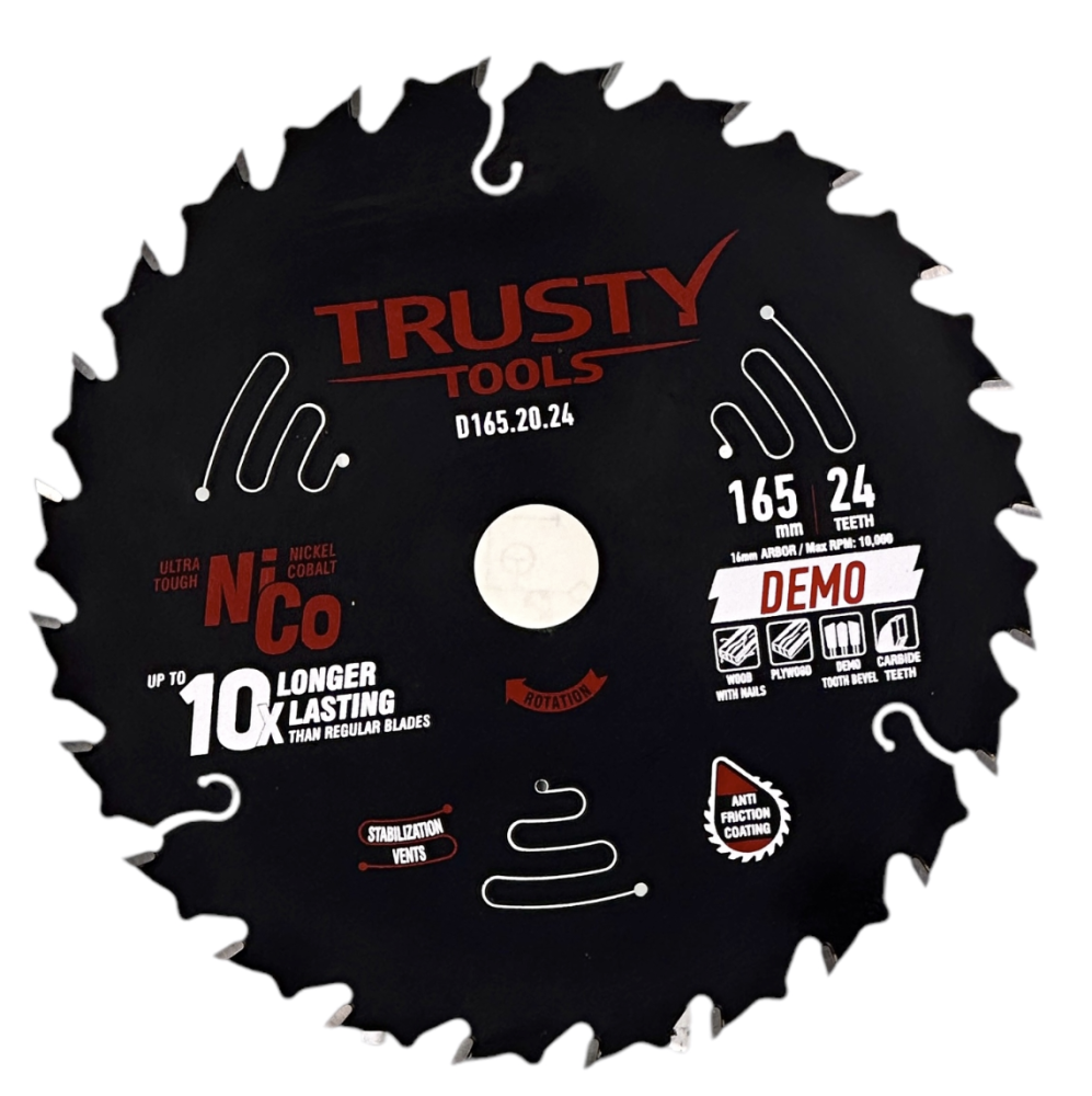 Диск пильный Trusty-Tools Demolition 165х20 мм 24T демонтажный – фото №1 Диск пильный Trusty-Tools Demolition 165х20 мм 24T демонтажный – №1