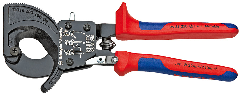 Кабелерез Knipex 32/ 250мм с трещоткой (KN-9531250) – фото №1 Кабелерез Knipex 32/ 250мм с трещоткой (KN-9531250) – №1