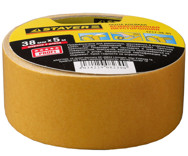 Лента клеящая Stayer Profi 38мм х 5м армированная – №1