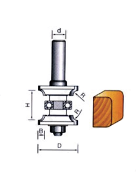 Фреза кромочная Strong 8х20х15/20 мм R2 – фото №1 Фреза кромочная Strong 8х20х15/20 мм R2 – №1