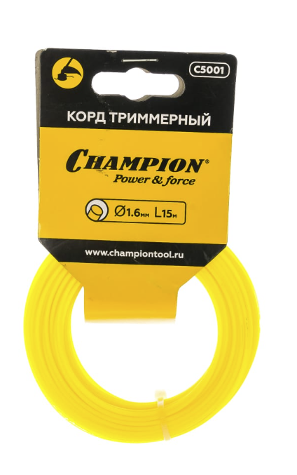 Леска для триммера Champion Round 1,6 мм/15 м круглая – №1