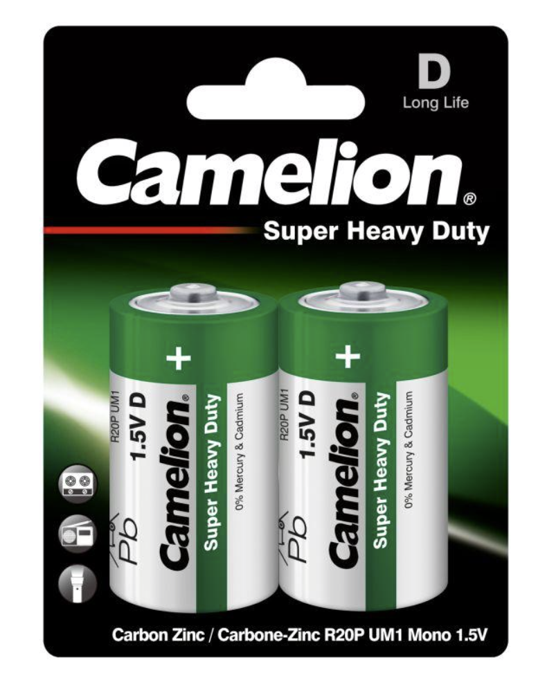 Батарейка Camelion D/R20 BL-2 (1671) (2 шт) – фото №1 Батарейка Camelion D/R20 BL-2 (1671) (2 шт) – №1