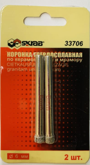 Коронка алмазная для дрели Skrab 6 мм по керамограниту – №1