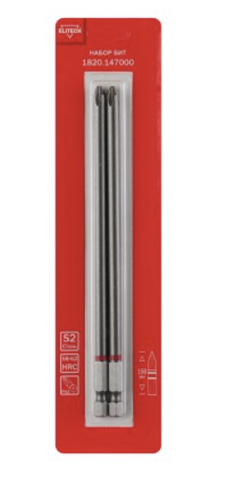Бита Elitech PH2х150 мм (2 шт) – фото №1 Бита Elitech PH2х150 мм (2 шт) – №1
