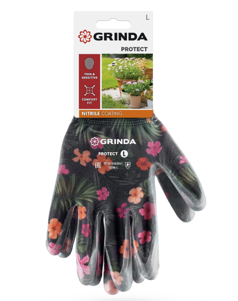 Перчатки садовые Grinda Protect L (9) черные (11296-L) – фото №1 Перчатки садовые Grinda Protect L (9) черные (11296-L) – №1