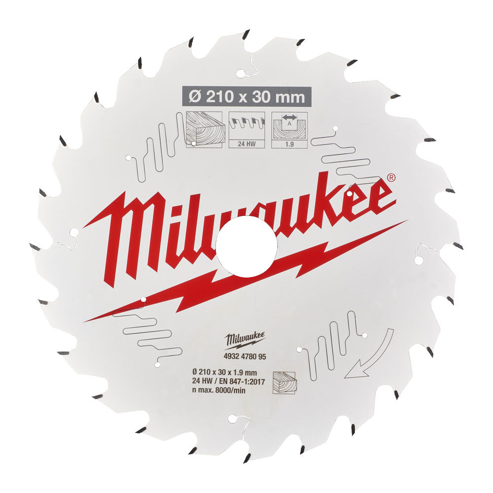 Диск пильный Milwaukee 210х1,9х30 мм 24T – №1