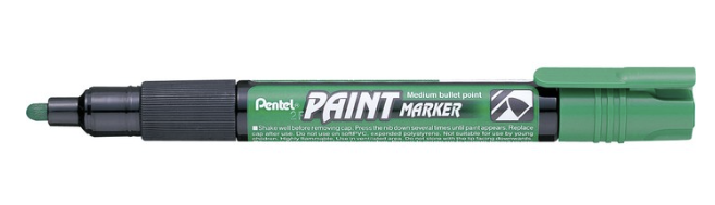 Маркер-краска перманентный Pentel Paint 4 мм, зеленый – фото №1 Маркер-краска перманентный Pentel Paint 4 мм, зеленый – №1