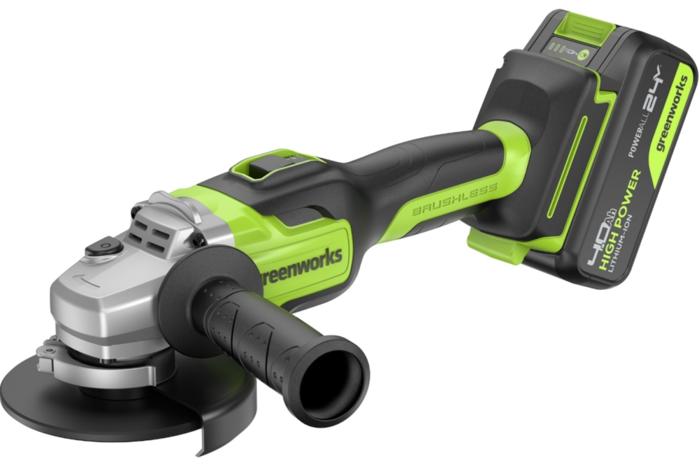 Аккумуляторная УШМ Greenworks GD24AG 24В (1х4,0 Ач) 3200207CUB – фото №1 Аккумуляторная УШМ Greenworks GD24AG 24В (1х4,0 Ач) 3200207CUB – №1