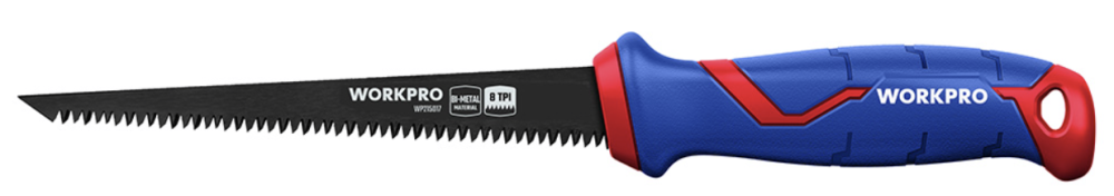 Ножовка по гипсокартону WORKPRO 150 мм 8TPI Bi-Metal (WP215017) – фото №1 Ножовка по гипсокартону WORKPRO 150 мм 8TPI Bi-Metal (WP215017) – №1