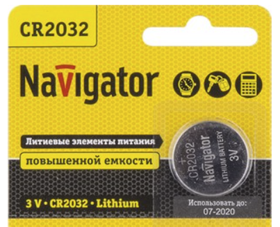 Батарейка Navigator NBT-CR2032-BP2 (1 шт) – фото №1 Батарейка Navigator NBT-CR2032-BP2 (1 шт) – №1