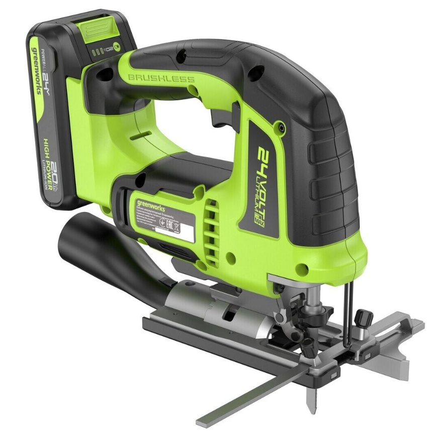 Аккумуляторный лобзик Greenworks GD24JS120 24В (1х2,0 Ач) 3601407CUA – фото №3 Аккумуляторный лобзик Greenworks GD24JS120 24В (1х2,0 Ач) 3601407CUA – №3