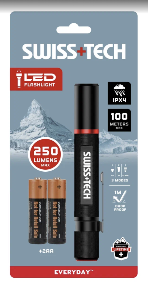 Фонарь Swiss+Tech 2AA 100/50 м, алюминиевый корпус – №1