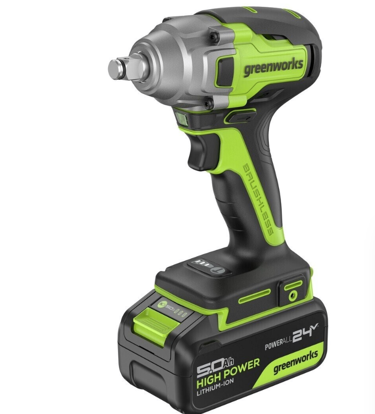 Аккумуляторный ударный гайковерт Greenworks GD24IW400 (1х5,0 Ач) 3802907CUG – фото №1 Аккумуляторный ударный гайковерт Greenworks GD24IW400 (1х5,0 Ач) 3802907CUG – №1