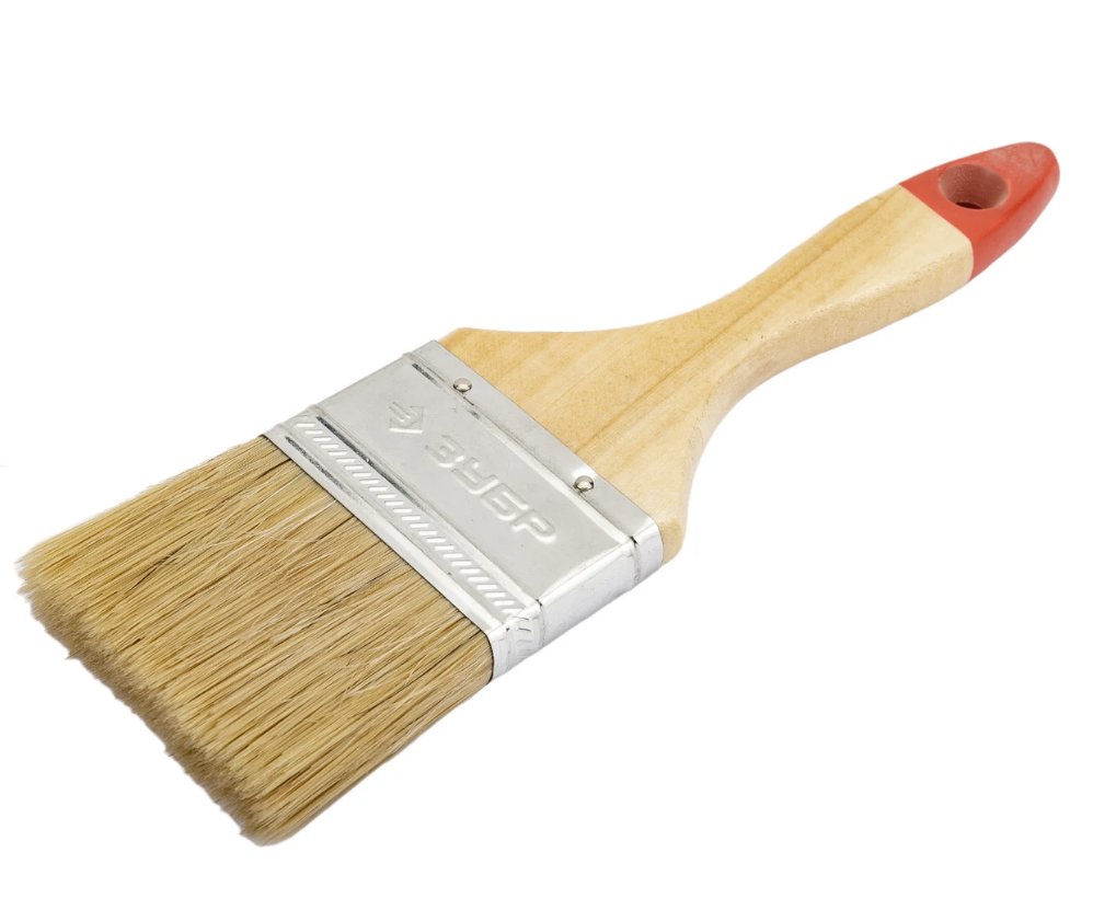 Кисть малярная Зубр Универсал 63 мм плоская с деревянной ручкой – №1