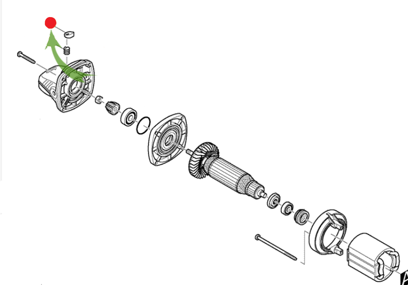 Кнопка стопорная Makita для УШМ 9558HN/ 9554HN – №1