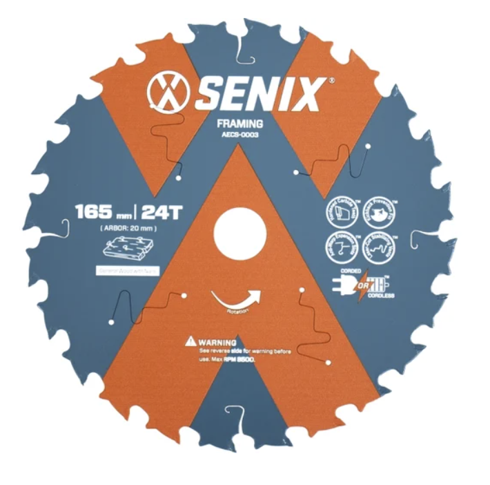 Диск пильный Senix 165 мм х 20 мм 24Т по дереву – фото №1 Диск пильный Senix 165 мм х 20 мм 24Т по дереву – №1