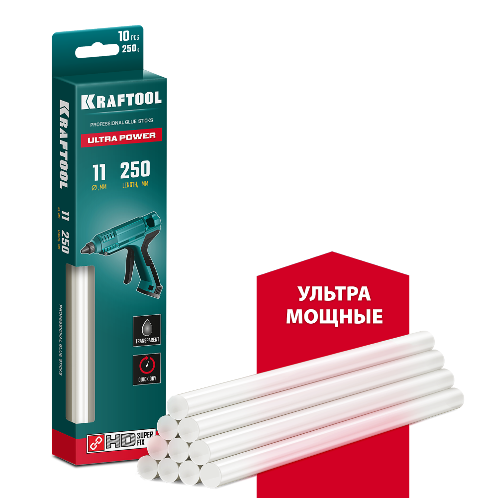 Клей для термопистолета Kraftool 11х250 мм ультрамощный – №1