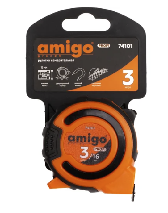 Рулетка Amigo 3х16 мм (74101) – фото №1 Рулетка Amigo 3х16 мм (74101) – №1