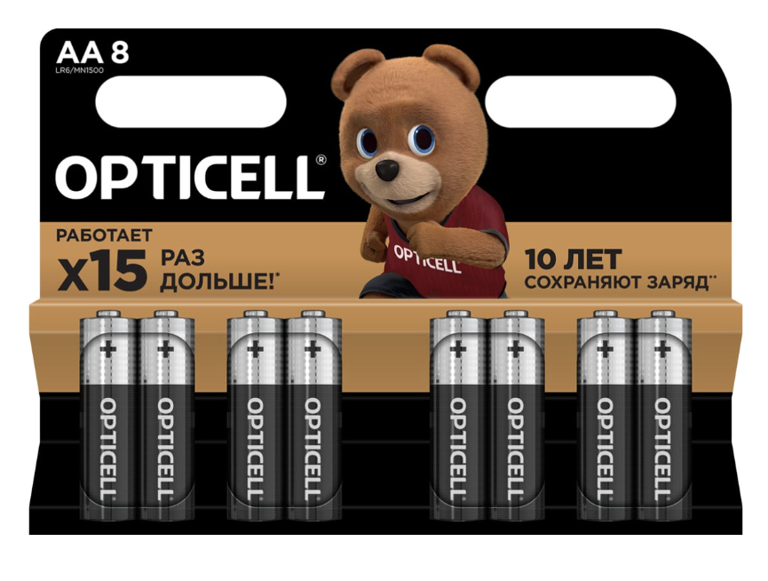 Батарейки Opticell Basic AA LR6 алкалиновые (8 шт) – №1