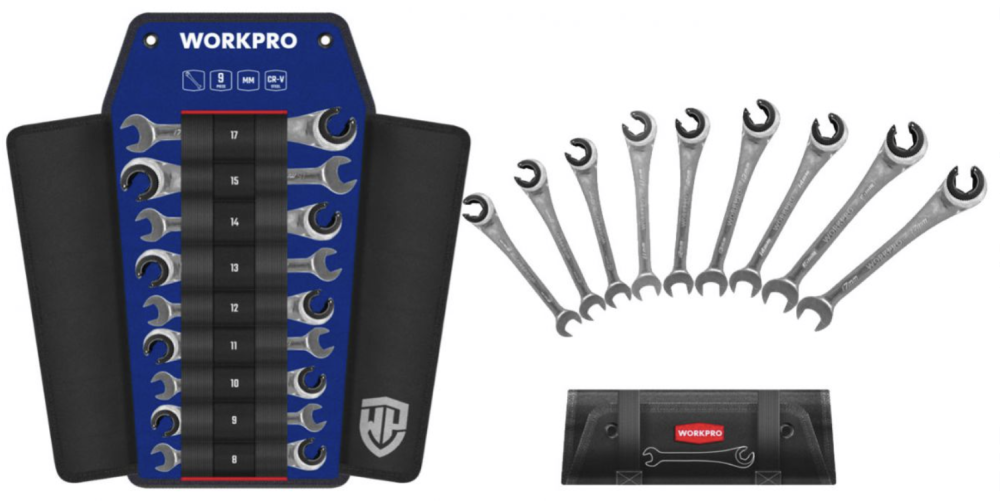 Набор ключей комбинированных трещоточных WORKPRO (9 шт) (WP202571) – №1