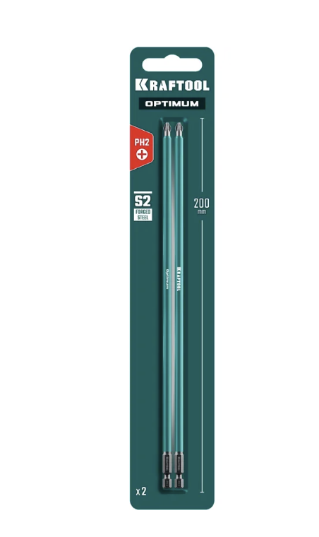 Бита Kraftool PH2х200 мм (2 шт) – фото №1 Бита Kraftool PH2х200 мм (2 шт) – №1