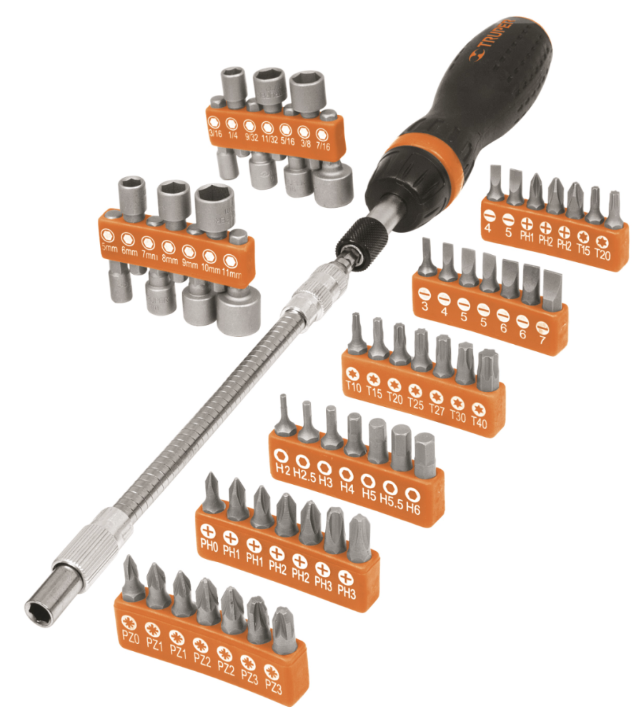 Отвертка с трещоткой и битами Truper JDM-58 (18220) – №1