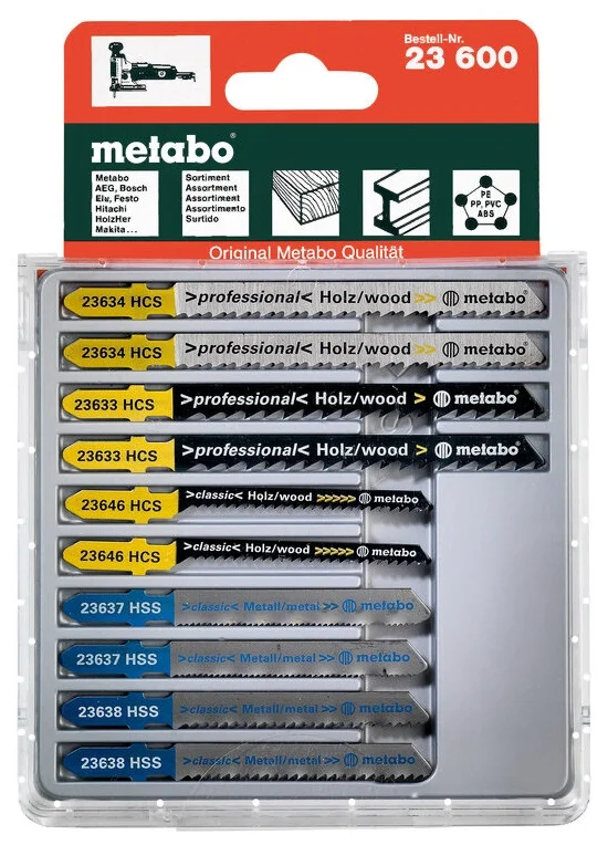 Набор пилок для лобзика Metabo универсальный (10 шт) – фото №1 Набор пилок для лобзика Metabo универсальный (10 шт) – №1