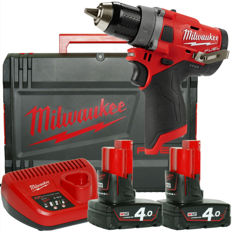 Аккумуляторная дрель-шуруповерт Milwaukee M12 FDD-402X FUEL (2х4,0 Aч) – фото №1 Аккумуляторная дрель-шуруповерт Milwaukee M12 FDD-402X FUEL (2х4,0 Aч) – №1