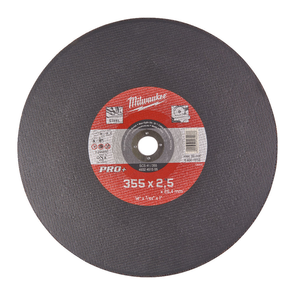 Диск по металлу Milwaukee PRO+ SC41 355х2,5х25,4 – фото №1 Диск по металлу Milwaukee PRO+ SC41 355х2,5х25,4 – №1