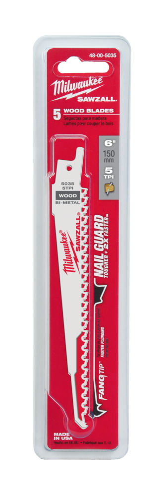 Полотно сабельное Milwaukee Fang Tip 150x5 мм (1 шт) – №2