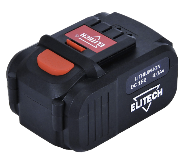 Аккумулятор Elitech 18В 4,0 Ач Li-Ion 1820.067700 – фото №1 Аккумулятор Elitech 18В 4,0 Ач Li-Ion 1820.067700 – №1