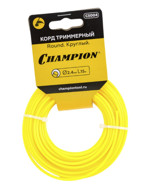Леска для триммера Champion Round 2,4 мм/15 м круглая – фото №1 Леска для триммера Champion Round 2,4 мм/15 м круглая – №1