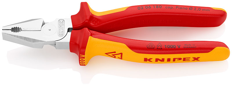 Плоскогубцы Knipex VDE 180 мм, силовые (0206180) – фото №1 Плоскогубцы Knipex VDE 180 мм, силовые (0206180) – №1