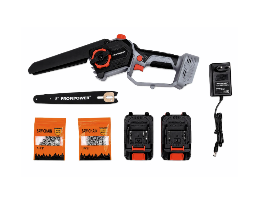 Аккумуляторная цепная пила ProfiPower MKGSH-20В 8" (2х2,0 Ач) – №4