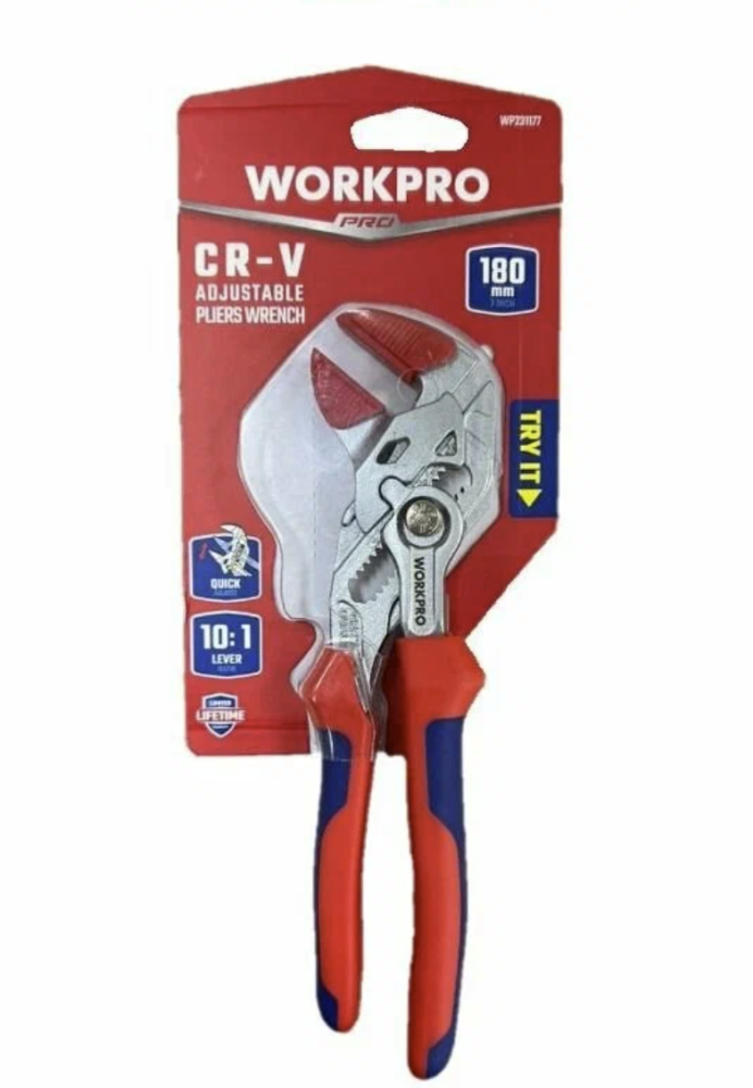 Клещи переставные-гаечный ключ WORKPRO CR-V 180 мм (WP231177) – №1