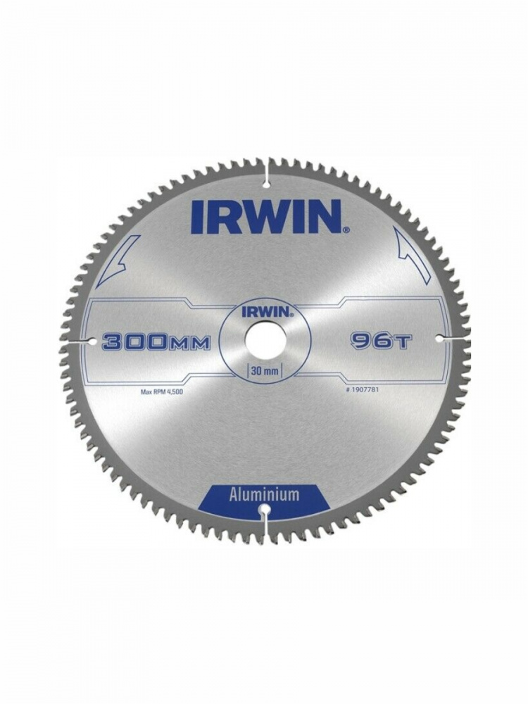 Диск пильный Irwin Aluminium 300х30/20/16 мм 96Т по алюминию – фото №1 Диск пильный Irwin Aluminium 300х30/20/16 мм 96Т по алюминию – №1