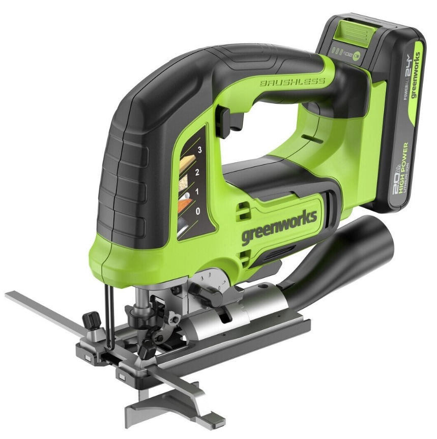 Аккумуляторный лобзик Greenworks GD24JS120 24В (1х2,0 Ач) 3601407CUA – фото №1 Аккумуляторный лобзик Greenworks GD24JS120 24В (1х2,0 Ач) 3601407CUA – №1