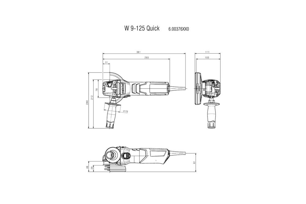 УШМ Metabo W 9-125 – фото №1 УШМ Metabo W 9-125 – №1