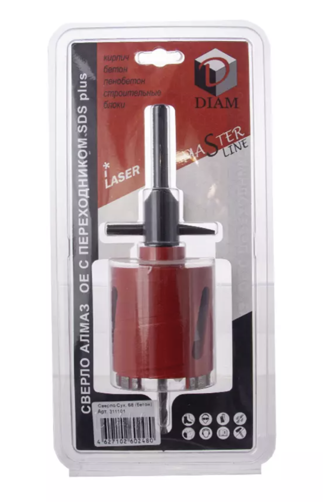 Коронка алмазная Diam MasterLine 82хМ16 с переходником SDS-plus – фото №1 Коронка алмазная Diam MasterLine 82хМ16 с переходником SDS-plus – №1