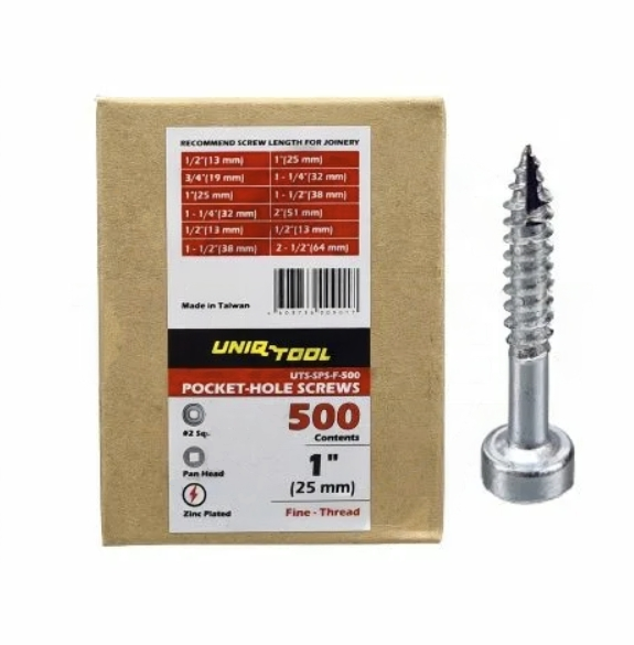 Саморезы оцинкованные Uniqtool Pan-Head 1", 25 мм (500 шт) – №1