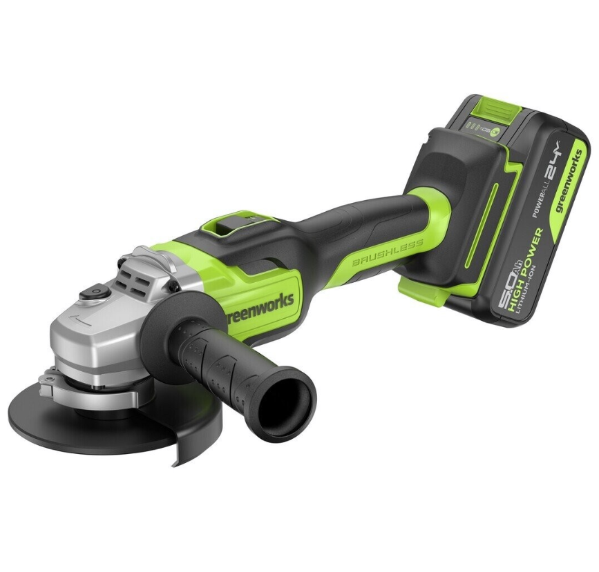 Аккумуляторная УШМ Greenworks GD24AG 125 мм (1x5,0 Ач) – №1