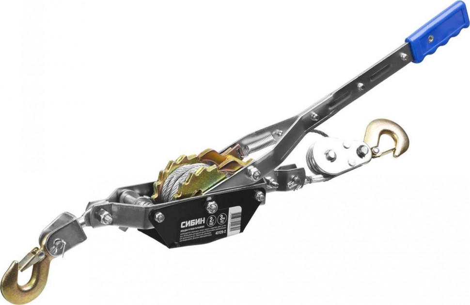 Лебедка ручная рычажная СИБИН тросовая 2 т/ 3 м – №1
